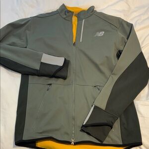 New Balance Men's Dark Gray and Black Performance Running Jacket